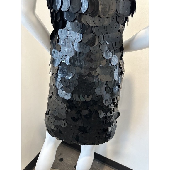 Poleci Black Sequin Mini Dress Multi-Strap Womens Sleeveless Size 4 - Picture 12 of 13
